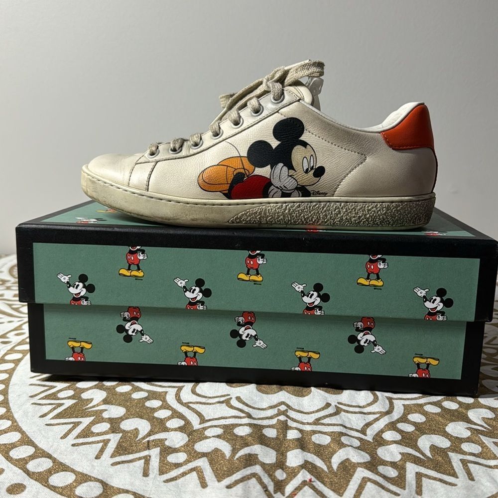 Gucci Cream and Orange Sneakers